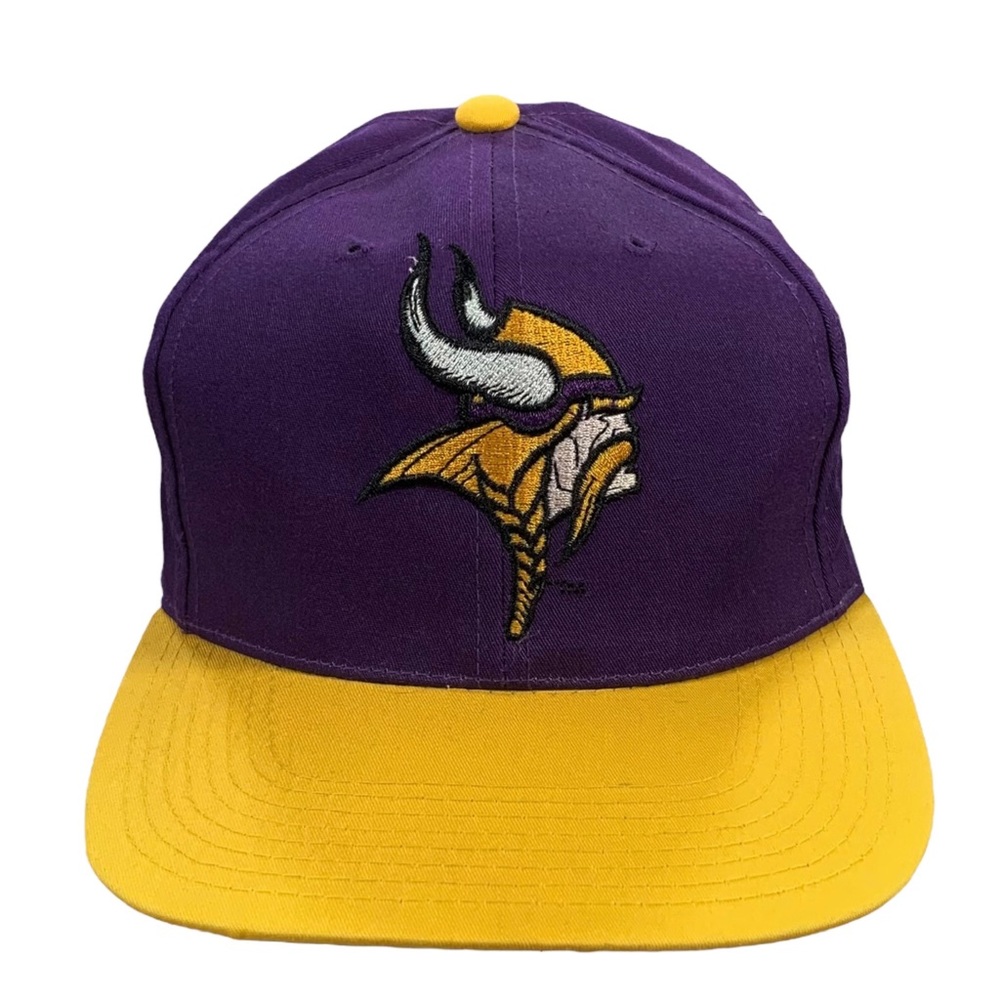 Vintage AJD NFL Football Minnesota Vikings Purple Gold Embroidered Snapback